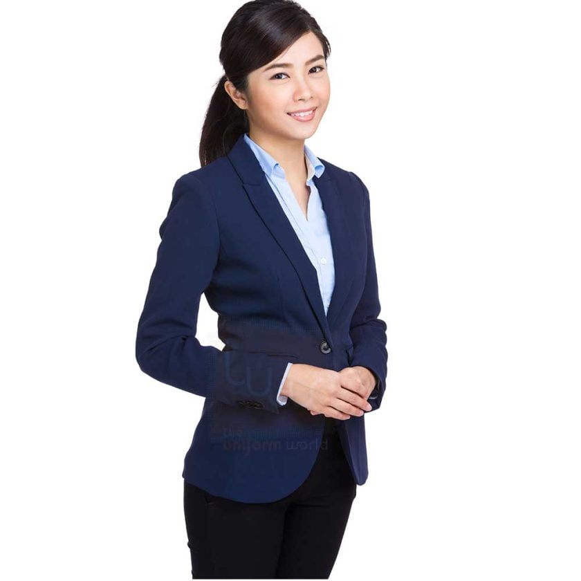 Woman Navy Blue Blazer with Black Pants Dubai UAE Leading