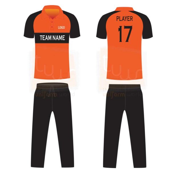 Orange Black 2-Tone Cricket Jerseys Uniforms