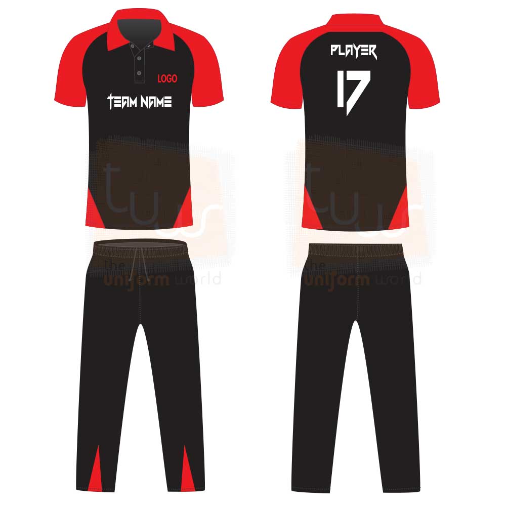 Cricket Jersey Design Black and Red - imgecart