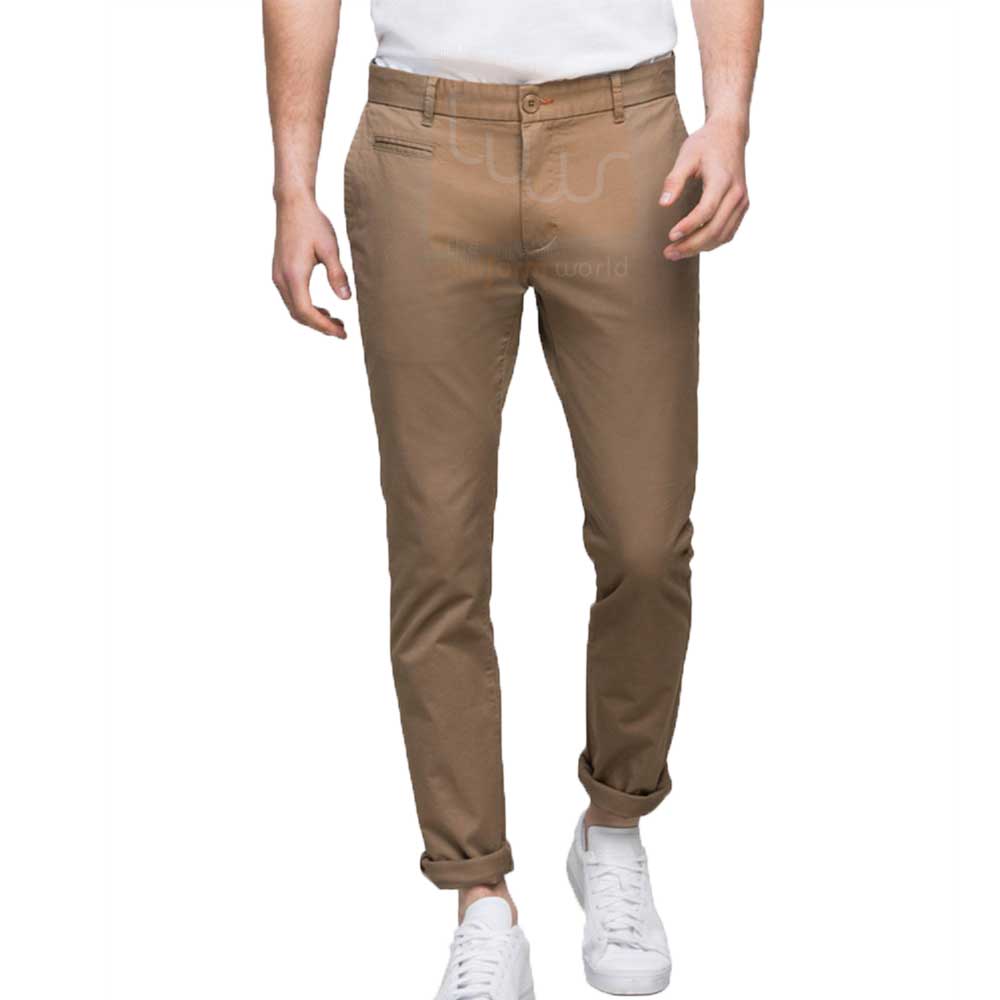 Khaki Folded Slimline Twill Chinos Trouser - Dubai UAE | Leading ...