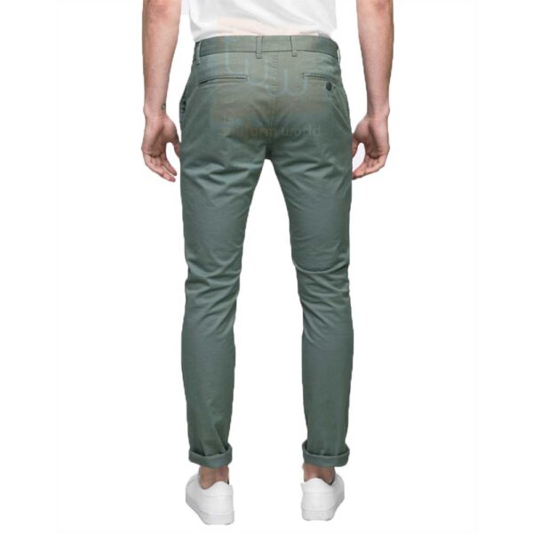 Tea Green Folded Slimline Chinos Trouser - Image 4