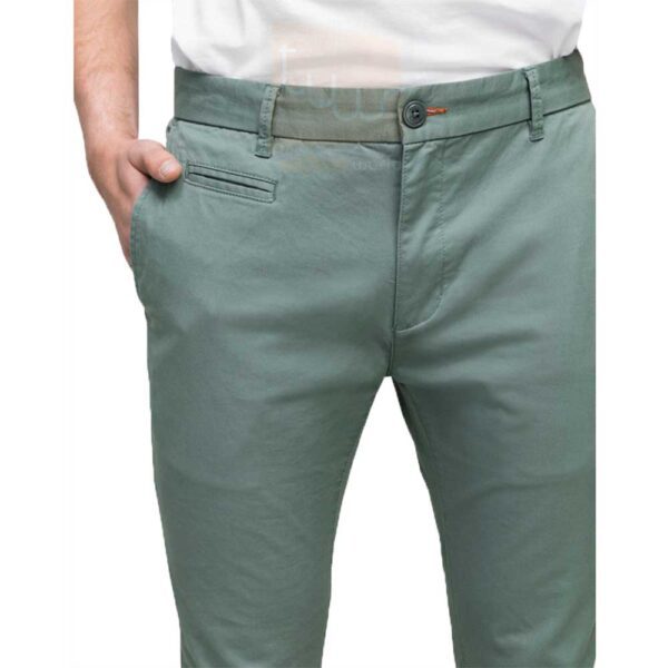Tea Green Folded Slimline Chinos Trouser - Image 3