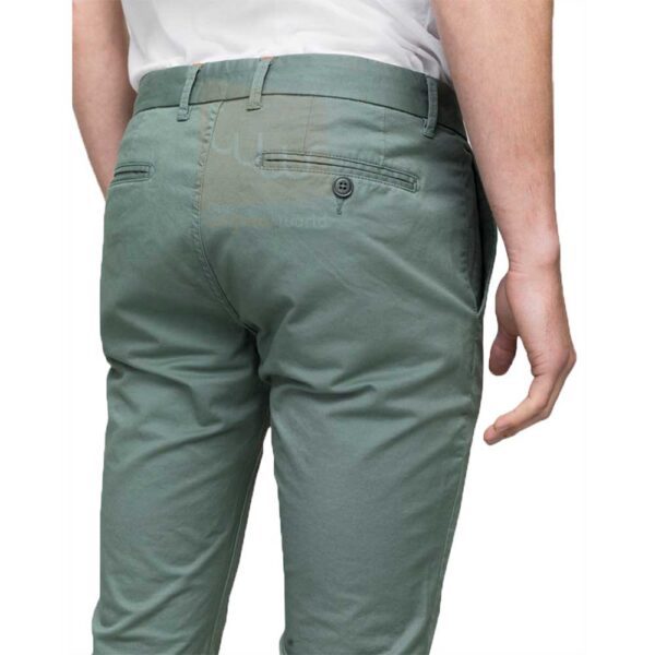 Tea Green Folded Slimline Chinos Trouser - Image 2