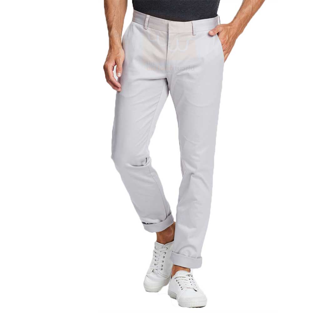 Off White Folded Slimline Chinos Pants - Dubai UAE | Leading Uniforms ...