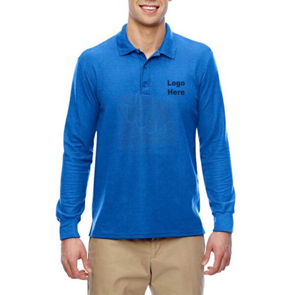 Royal Blue Plain Drifit Polo Shirt Long Sleeve