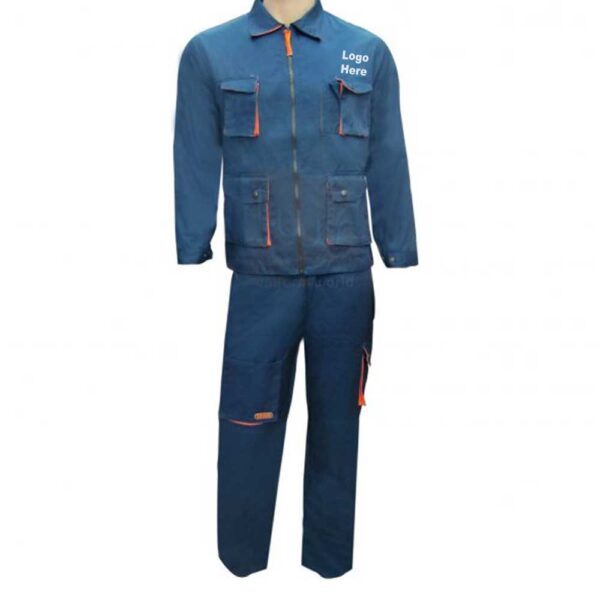 Grey 2-Piece Coverall Polycotton with Box Pockets - Image 3