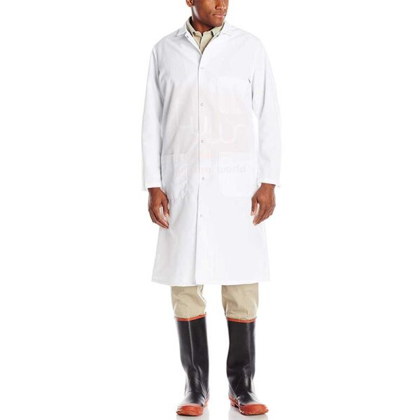White Butcher Coat Twill Cotton