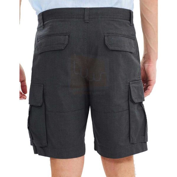 Navy Blue Cargo Shorts 6-Pockets - Image 3