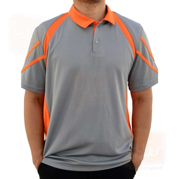 Grey 2 Tone Polo T Shirt Drifit with Contrast