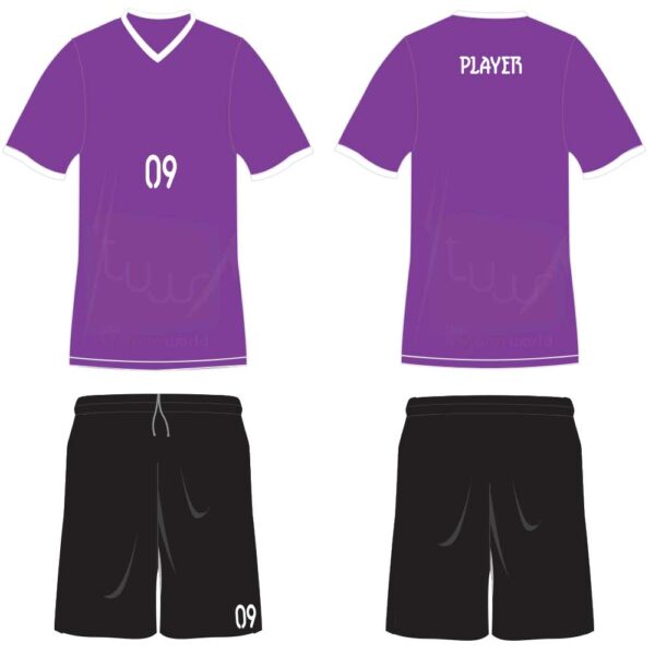 Purple Football Jerseys Uniforms with Black Shorts