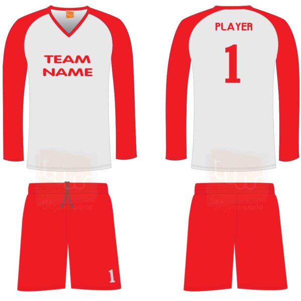 White Red 2-Tone Football Jerseys Uniforms Long Sleeve