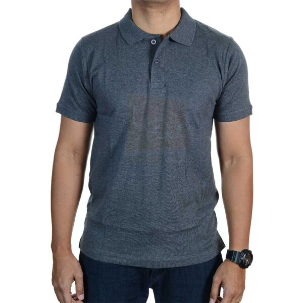 Dark Grey Plain Polo T Shirt Interlock