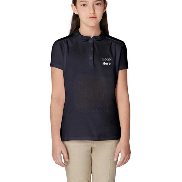 Black Plain Peter Pan Collar Polo