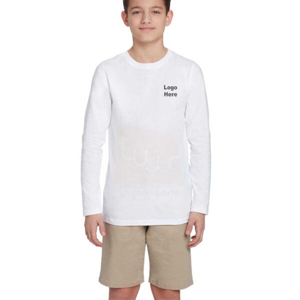 White Plain Round Neck Sweatshirt with Shorts