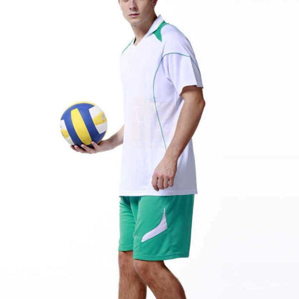 White Men's Volleyball Jerseys Uniforms with Collar