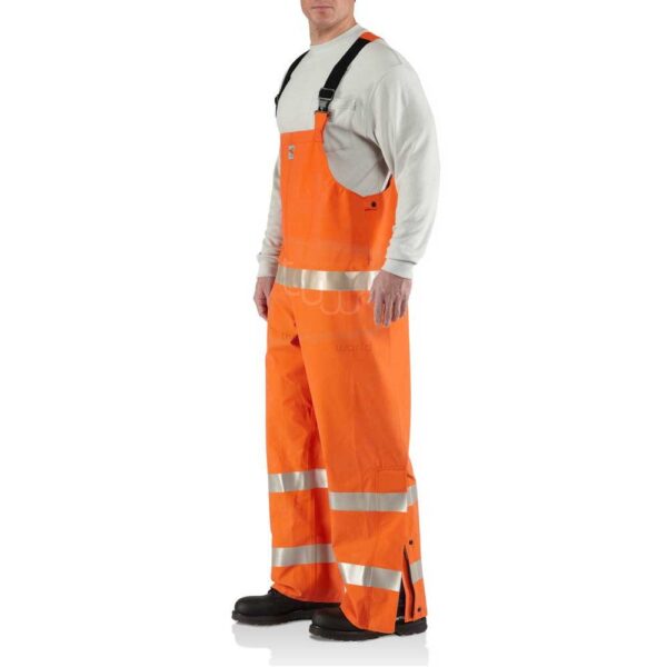 Orange Bib Coverall Cotton Twill with Reflective Tapes
