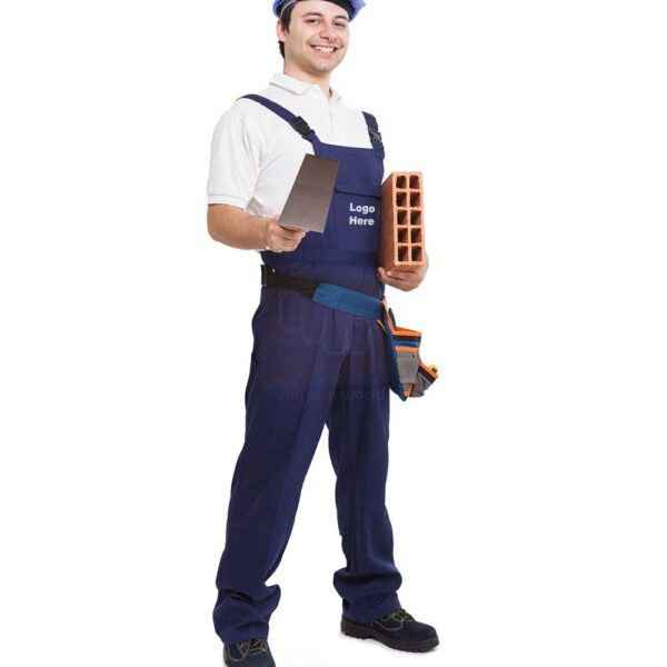 Navy Blue Bib Coverall Cotton Twill with Pockets