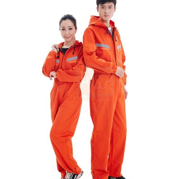 Orange 1-PC Coverall Cotton Twill with Reflective Tapes