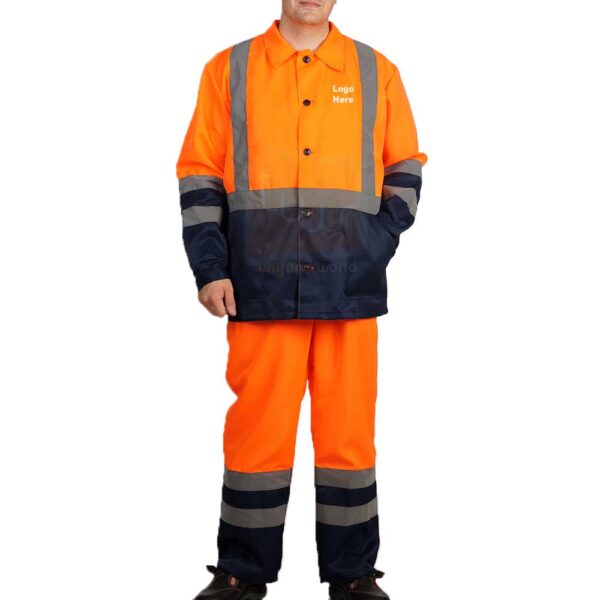 Orange 2-Tone Coverall with Reflective Tapes