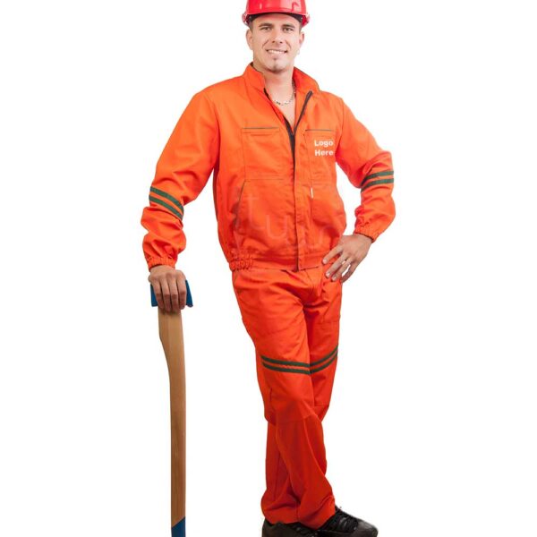 Orange 2-Piece Coverall with Reflective Tapes
