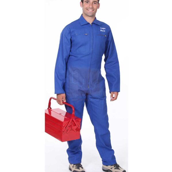 Petrol Blue 1-Piece Coverall Twill Cotton