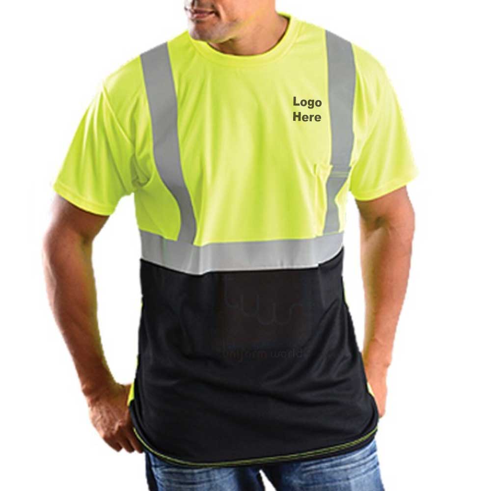 Neon Green 2-Tone High Visibility Crew Neck T Shirt