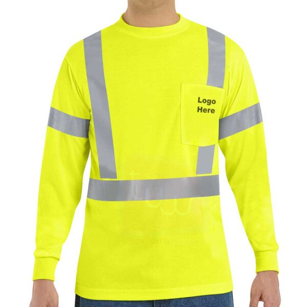 Neon Yellow High Visibility Crew Neck Long Sleeve