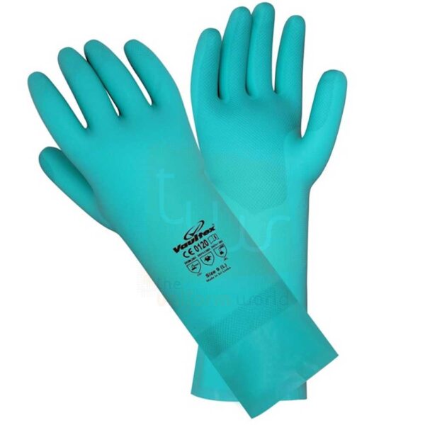 Green High Chemical Resistant Nitrile Safety Gloves