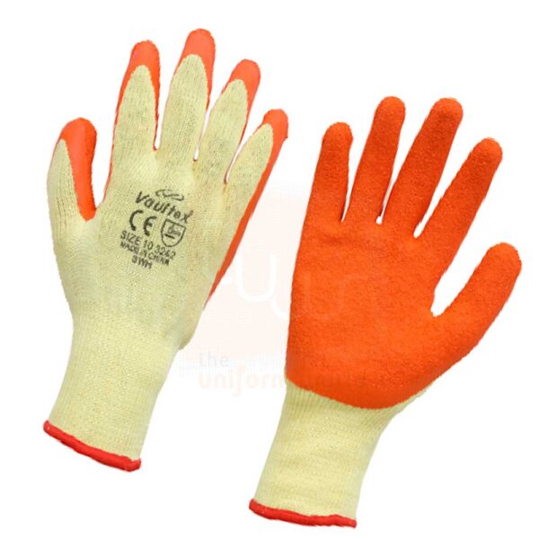 Orange Half Latex Coated Knit Safety Gloves