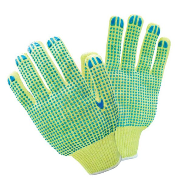 Yellow Double-sided Dotted Knit Safety Gloves