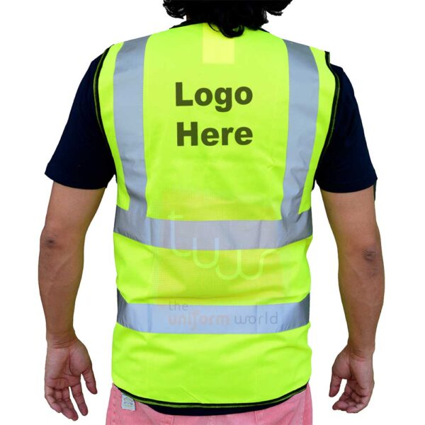 Neon Green Safety Vest with Piping - Image 2