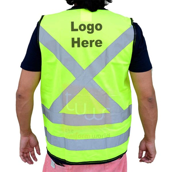 Neon Green Safety Vest with Front Pockets - Image 2