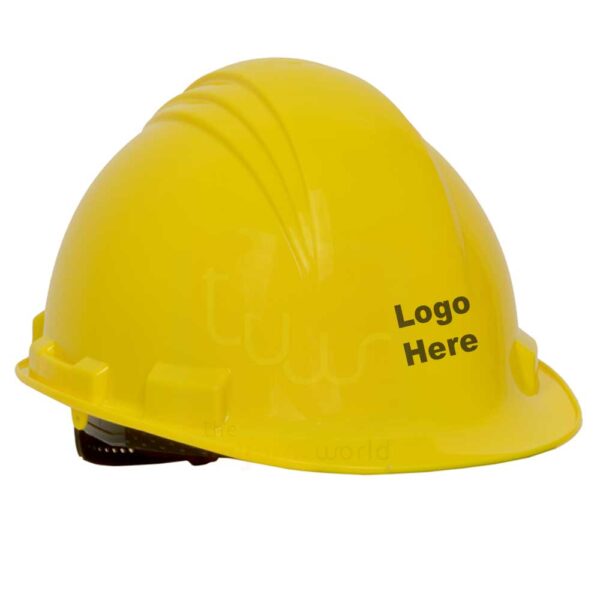 Yellow Hard Hat Helmet with 4-Point Suspension