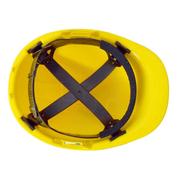 Yellow Hard Hat Helmet with 4-Point Suspension - Image 2
