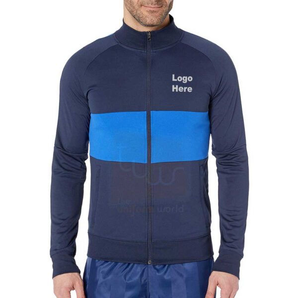 Navy Blue 2-Tone Track Jacket with Panel