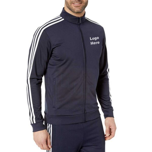 Navy Blue Track Jacket Drifit with Stripes