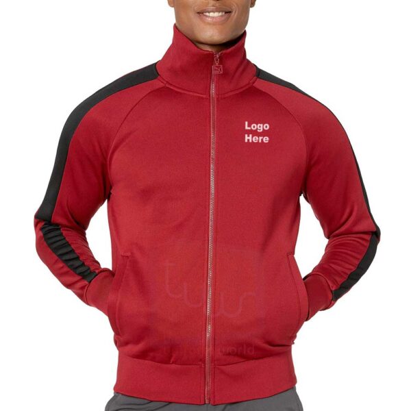 Maroon Track Jacket with Sleeve Panel