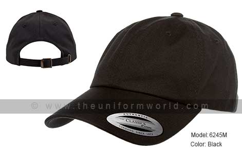 Black Curve Bill Yupong Baseball Caps Supplier in Dubai UAE