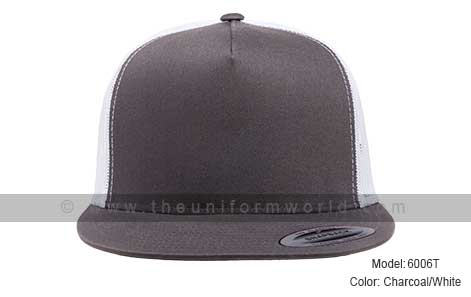 Charcoal Grey White Mesh Snapback Caps Supplier in Dubai UAE