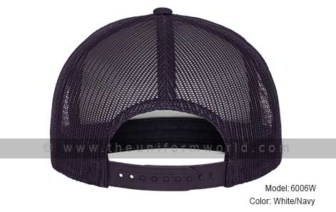 White Navy Blue Yupong Snapback Trucker Mesh Caps