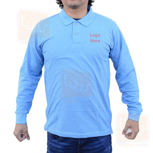 sky blue polo shirt long sleeve suppliers