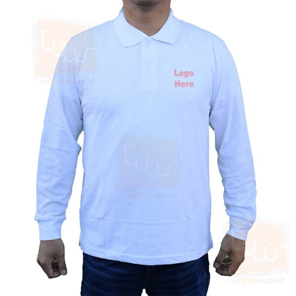 white polo shirt long sleeve suppliers