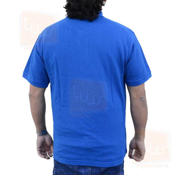 Blue Royal Plain Polo T Shirt Honeycomb - Image 3