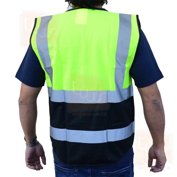 2-Tone Neon Green Black High Visibility Jacket with ID Pocket