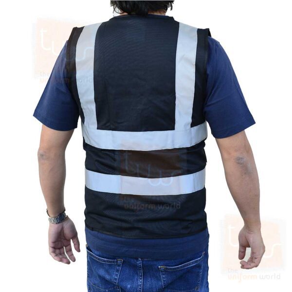Black Safety Vest Jacket Zipper