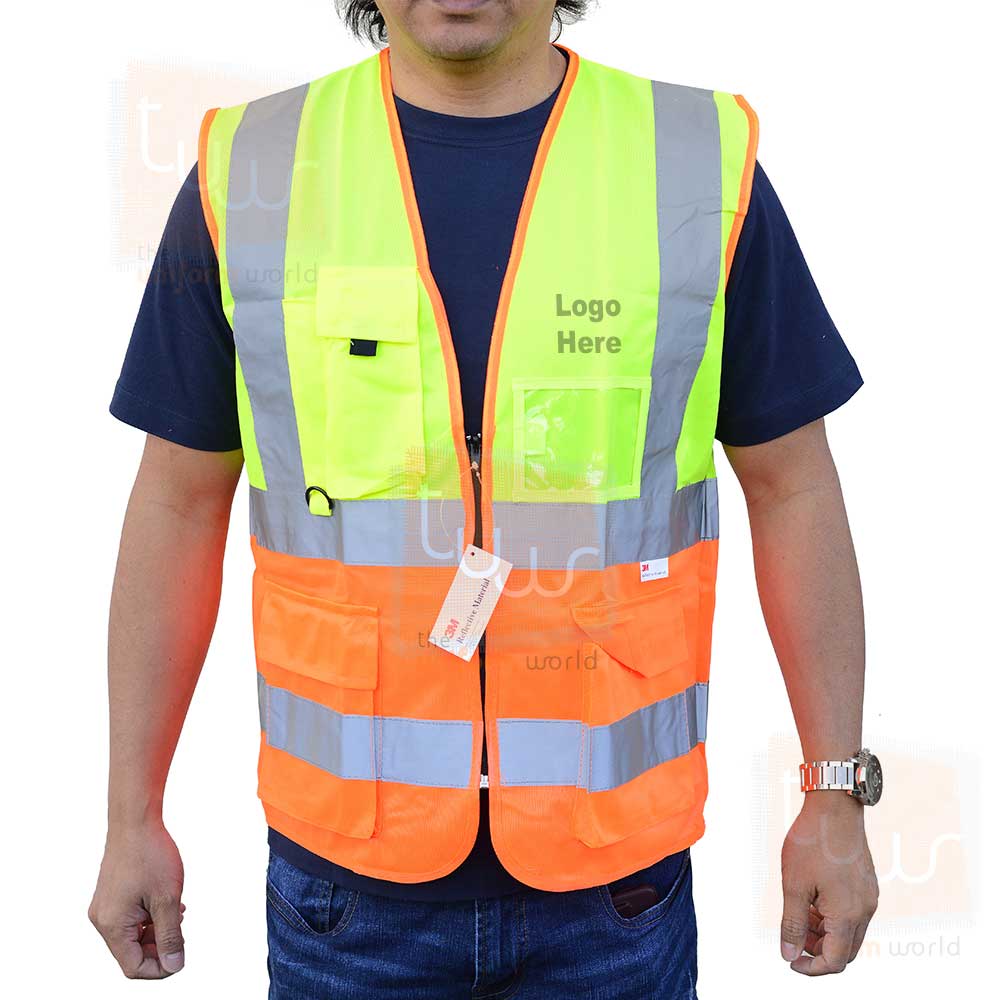 Neon Green Orange 2- Tone Safety Vest