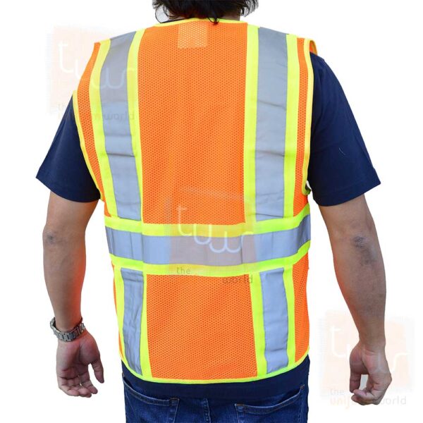 Neon Orange Mesh Fabrics Safety Vest