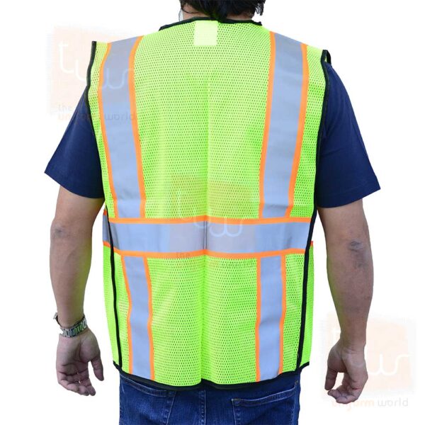 2-Tone Neon Green Black Safety High Visibility Vest