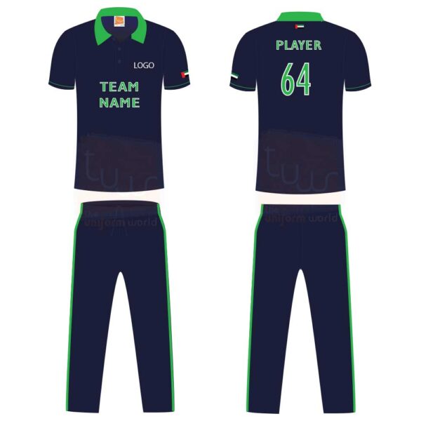 Navy Blue Cricket Jerseys Uniforms with Stripes
