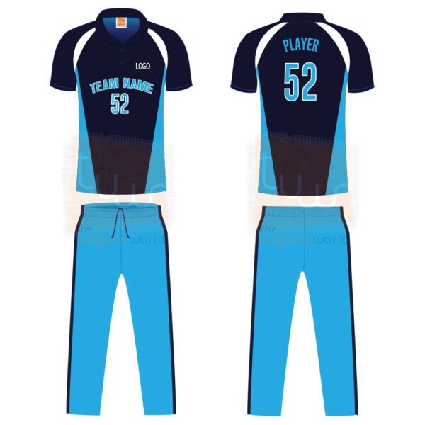 Navy Blue 3-Tone Cricket Jerseys Uniforms